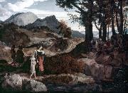 Carl Philipp Fohr Gebirgslandschaft bei Subiaco mit Hirten oil painting on canvas
